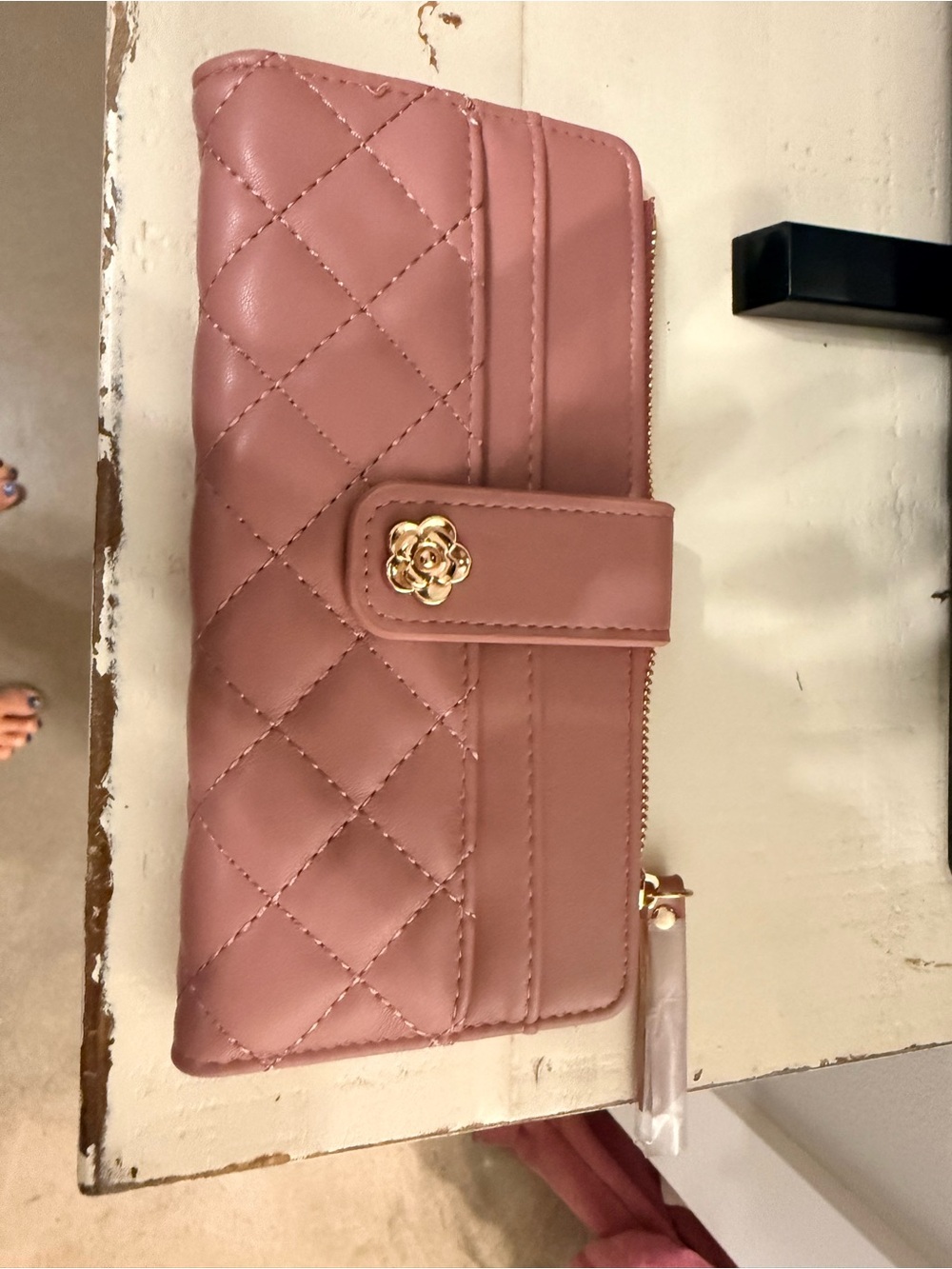 Quilted Button Wallet